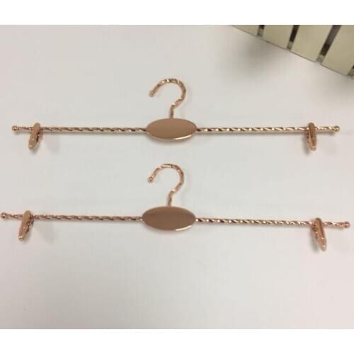 Rose Gold Metal Lingerie Hanger, Bra Hanger, Underwear Hanger with 2 Clips, Bra Underwear Rack