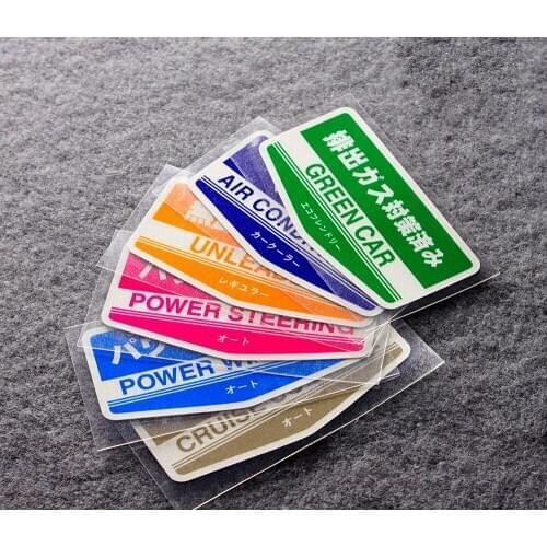 Japanese Power Steering Windows Air Conditioned Cruise Control Green Car Styling and Decals Motorcycle Auto Tail Window Stickers