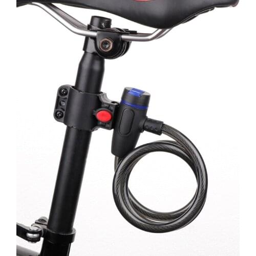 Bicycle Cable Lock Theft Spiral Steel Cable Universal Protective Bicycle Lock Stainless Steel Cable Coil Bicycle Accessori 2 Key