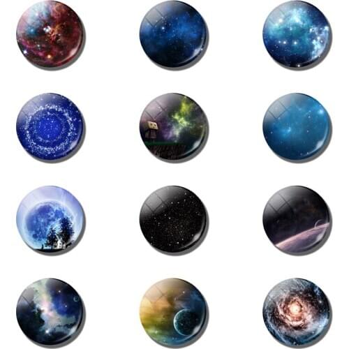 Starry sky refrigerator sticker Nebula universe30MM glass refrigerator magnet message board refrigerator sticker home decoration