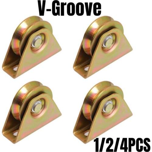 1/2/4PCS 2/3Inch V-Type Wheel Heavy Duty Rigid Caster with Bracket For Inverted Track Industrial Machine Wire Rope Rail