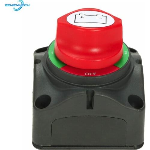12V/24V Dual Battery Selector Isolator Master Switch Cutoff Cut Off Disconnect Power Kill Switch 4 Position Marine Boat Car RV