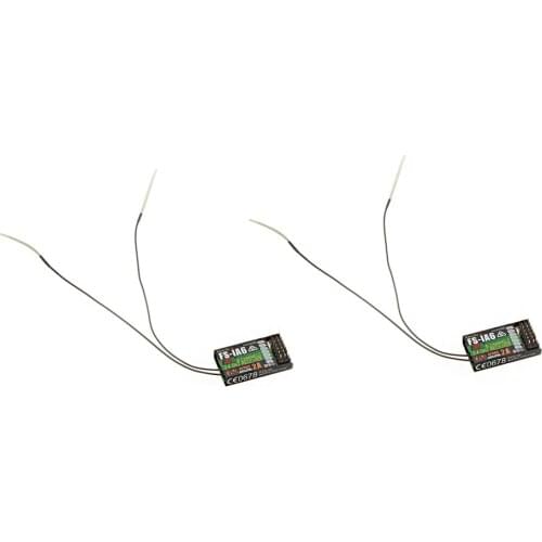 2Pcs 2.4G FS-iA6 6 Channel Remote Control Receiver with Double Antenna Compatible Flysky i4 i6 i10 GT2E GT2F GT2G RC Transmitter