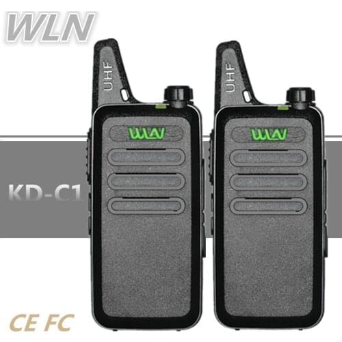 2PCS WLN KD-C1 5W Mini Walkie Talkie Handheld HF Transceiver BAOFENG BF-T1 UHF Kids Radio Comunicator Ham CB Radio Station