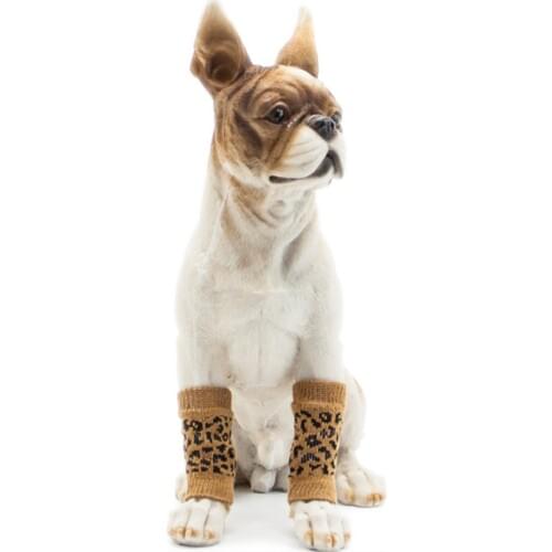 4pcs Autumn Winter Pet Dog Leg Warmers Socks Foot Cover Non-slip Knee Pad Joint Protection For Small Dog Puppies Footwear
