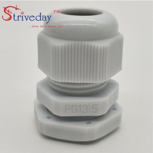 50pcs/lot White Black PG13.5 Nylon cable gland Wiring Accessories LED cable connector waterproof Gland