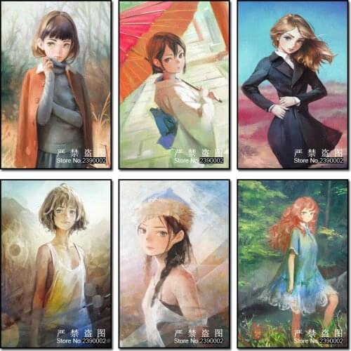 Diamond Embroidery Cartoon Girl 5D Diamond Cross Stitch Posters Full Diamond Sets Unfinish Decorative Diy Diamond Painting