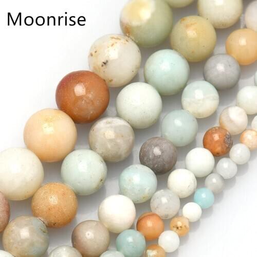 Amazonite Gemstone Loose Beads Natural Round 4 6 8 10 12mm Crystal Energy Stone Healing Power for Jewelry Making HK062