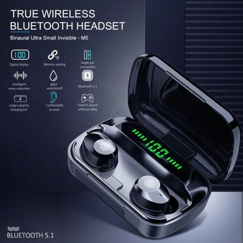 Bluetooth V5.1 TWS Headset Waterproof Wireless Earphone TWS Bluetooth headset wireless for all Bluetooth devices