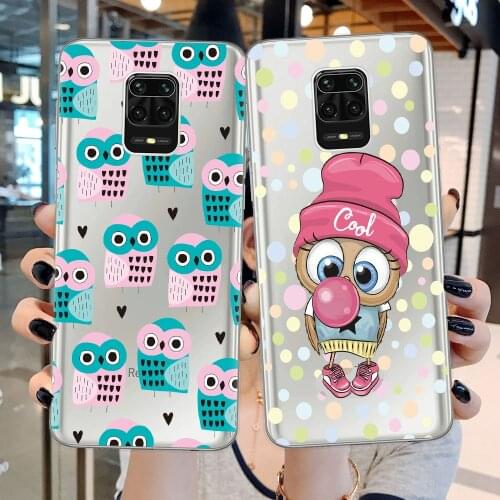 Cartoon Animal Owl Phone Case For Xiaomi Mi 10T Note 10 Lite Ultra Poco X3 NFC Redmi Note 9S 7 8 9 Pro 8T 9C Silicone Cover Capa