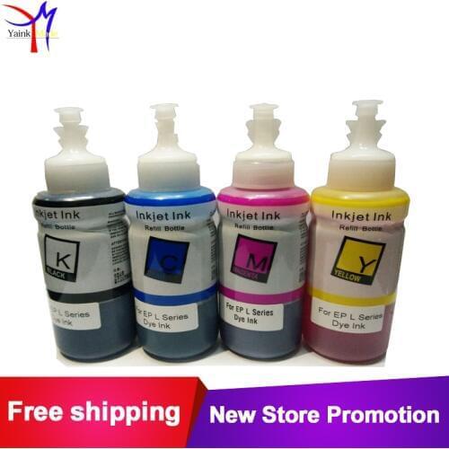 Printer ink for Epson ecotank desktop inkjet Printer 4*100ML ink for ciss ink Refill kit For Epson L355 L210 L800 dye ink based