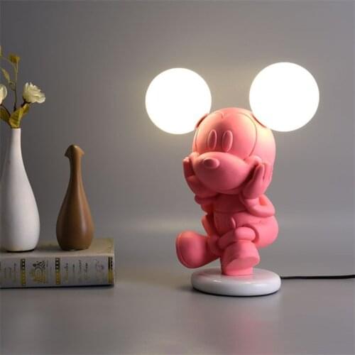 Cartoon Mouse Animal Decor Table Lamp Nordic Living Room Childrens Princess Room Bedside Lamp Cute Dimming Decorative Desk Lamp