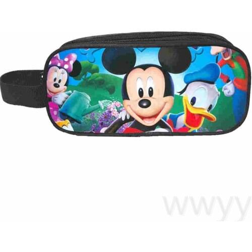 Disney Mickey Mouse cartoon case pencil student stationery box cartoon pencil bag cosmetic boy girl gift