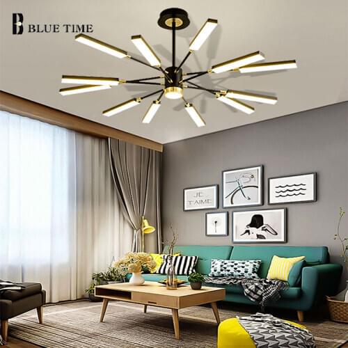Home Lights Modern LED Chandelier For Living Room Dining Room Bedroom Decor Lamps Led Ceiling Chandelier Lighting Fixtures Gold