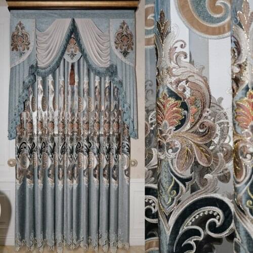 European relief and fresh printed cloth curtain curtain of sitting room bedroom study villa