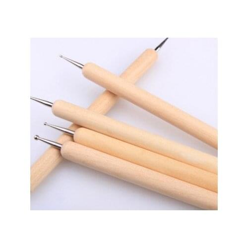 Pottery & Ceramics Tools 5 piece indentation pencil roll paper nail tool point flower needle ceramic tool roller pen