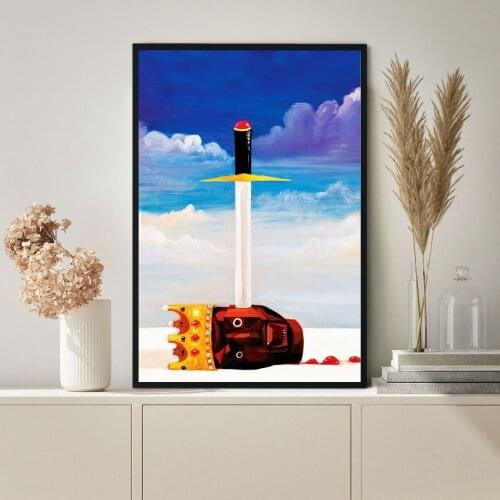 Kanye West My Beautiful Dark Twisted Fantasy Music Album Cover Poster Wall Painting Home Decoration (No Frame)