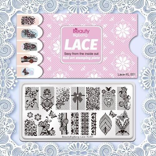 Beauty Bigbang Nail Stamping Plate Butterfly Leaves Lace Flower Heart Print Image Stainless Steel Template Mold Nail Art Stencil