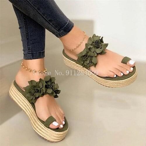 Hot Sales Woman Sandals Platform Flower Slippers Casual Beach Flip Flops Sandals Women Summer Sexy High Heel Sandal Ladies