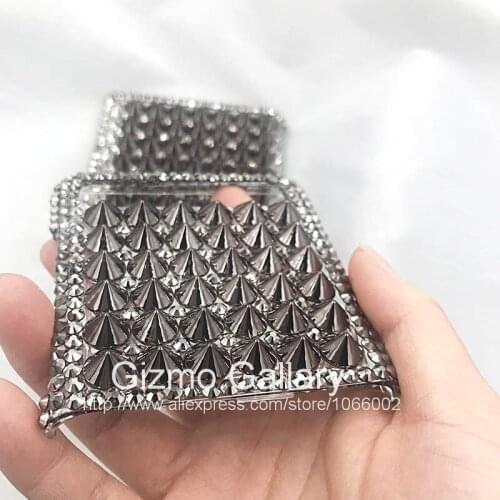 Hot Grey Punk Spike Rivet Hard Cases for Samsung Galaxy Z Flip 3 Flip3 5G Diamond Gel Hard Fundas Capa