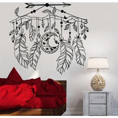 Dreamcatcher Arrow Feathers Ethnic Style Branch Vinyl Wall Decal Home Decor Living Room Art Mural Wall Stickers