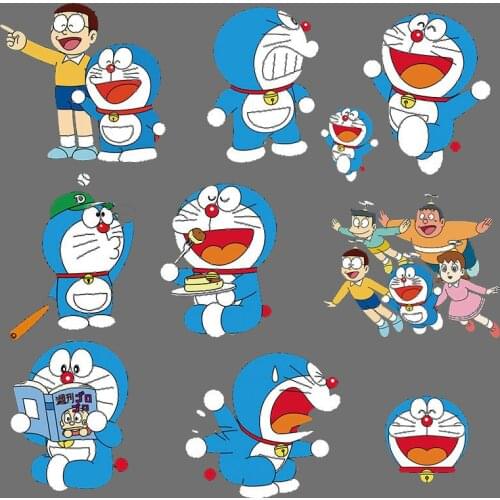 Lovely Cartoon Anime Doraemon Patch Applique Heat Transfer Vinyl Letter Stickers for Kids Clothing DIY T-shirt Thermal Press