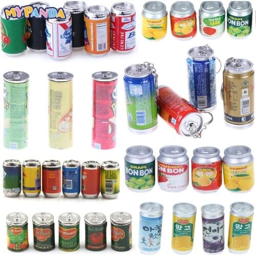 1/3/4/5P/6cs 1:12 Canned Beer Fruit/vegetables/drink Cans Dollhouse Miniature Toy Doll Food Kitchen Living Room Accessories