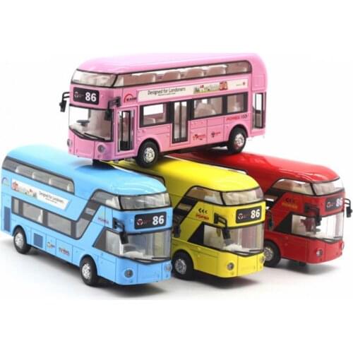 Lovely Alloy Tourist Bus Model Pullback Car Figure Children Gift Home Ornament Model Pullback Car Figure Children Gift Home Orna