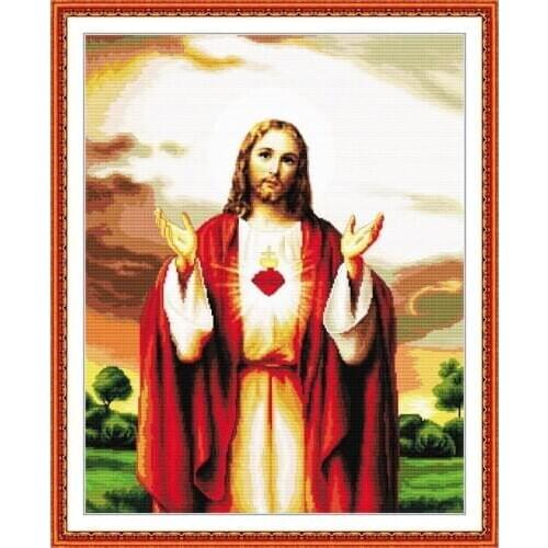Jesus People Aide Cross stitch kits Cotton 14ct white 11ct Print Paintings Embroidery DIY Handmade Needlework Home Decor Ricamo