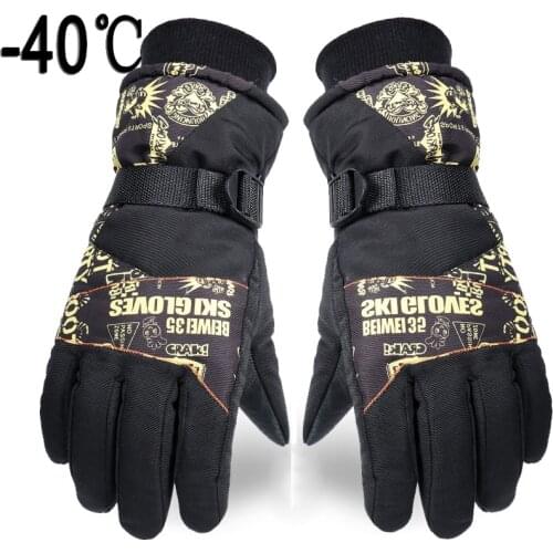 Ski Gloves Snowboard Gloves Winter Warm Cycling Non-Slip PU Palms Skiing Outdoor Waterproof Sports Windproof Riding Snowboarding