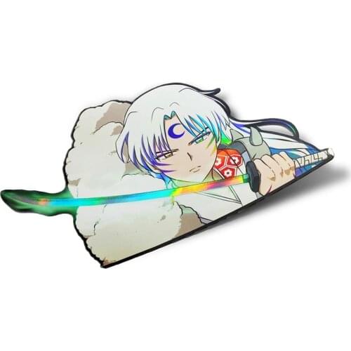 Personality Cartoon Anime Sesshomaru Peeker Car Sticker Vinyl Graffiti No Reflective Auto Motor Decals Graphic Apply To Car Door
