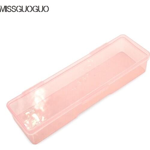 Rectangle Nail Art Storage Box Plastic Empty Tweezers Clippers Nail Rhinestone Cuticle Pusher Container Nail Tools Organizer Box