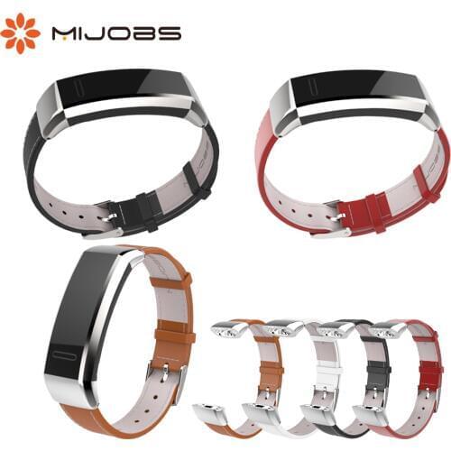 Mijobs Genuine Leather Strap for Huawei Band 2 Pro B19 B29 Smart Wrist Watch Band for Huawei Sport Band 2 Pro Bracelet Wristband