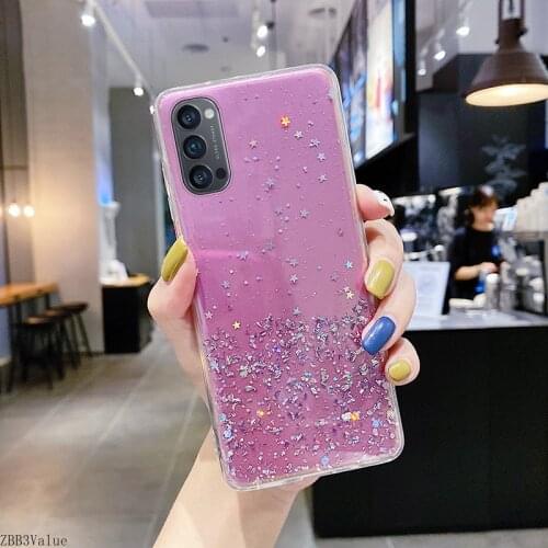 Luxury Bling Glitter Silicone Phone Case For Oppo Reno 4 3 2 Z F Ace Pro Find X2 RX 17 15 Neo A 11 9 Ultra-thin Transpare Cover