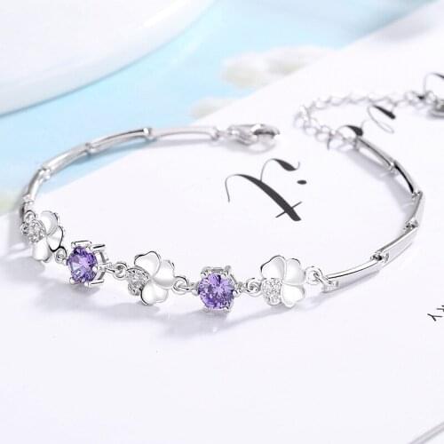 S925 Sterling Silver Korean Female Bracelet Fashion Jewelry Zircon Luxury Jewelry Wedding Party Ring Accessories Holiday Gifts