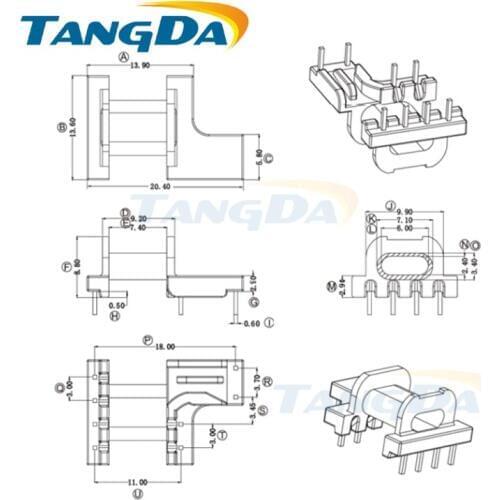 Tangda EPC EPC13 Type 5+2+2 pin 9P Bobbin magnetic core + skeleton ferrites Power Transformer housing PC40 Safety