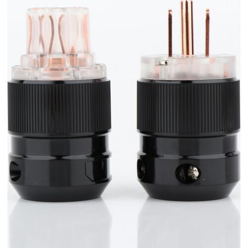 Pair CMC Style Audio US AC Pure Copper Power Plug Male & IEC Female Connector