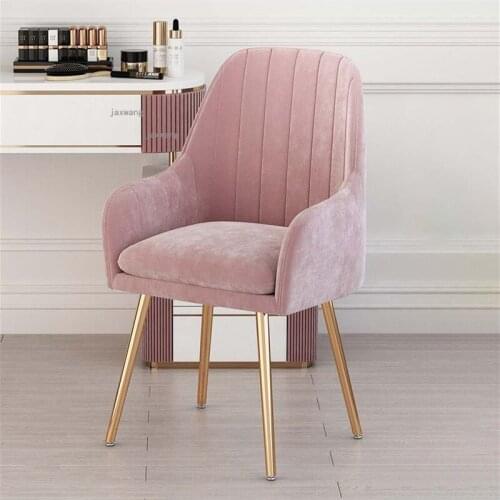 Nordic Living Room Dining Chair Home Bedroom Balcony Backrest Dressing Armchair Simple Restaurant Coffee Casual Makeup Chairs mc