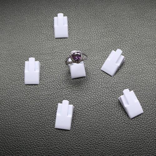 10pcs White Plastic Ring Display Stands