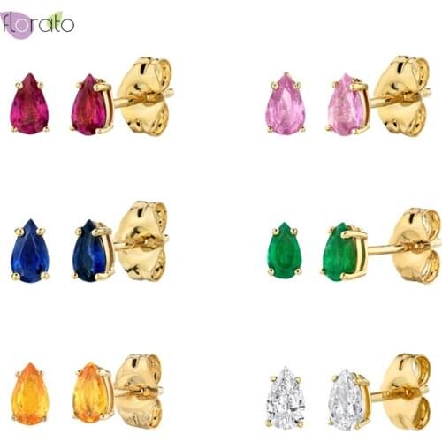 925 Sterling Silver Rainbow Crystal Stud Earrings Colorful Exquisite Fashion Zircon Earrings Custom For Women Birthday Gifts A30