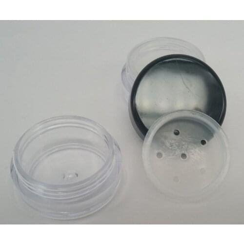 1g loose powder jar with sifter clear black color for sample sack case F173
