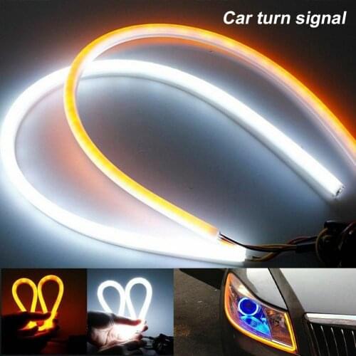 1 Pair Of 60 Cm LED Trim Light With Flexible White DRL Amber Turn Signals With Tube Lights Daytime Running Lights For All Models