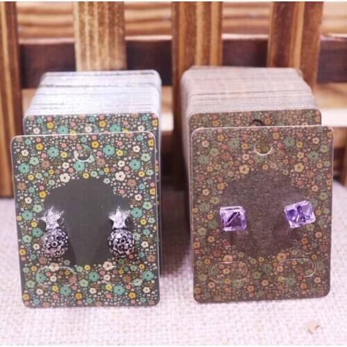 New style 100Pcs 5x4cm card white /brown color earring card Hang Tag card DIY jewelry stud earring package cards in 2019