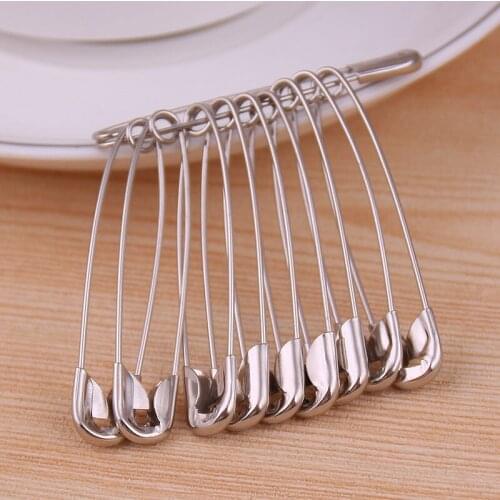100pcs Silver Safety Pins DIY Sewing Tools Accessory Stainless Steel Needles Large Safety Pin Small Brooch Apparel Accessories