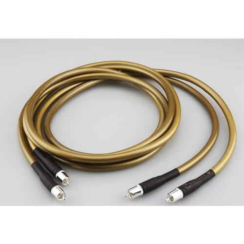 New 1pair Cardas hifi rca jack cable High Quality OFC pure copper plated silver 2RCA to2 RCA Audio Cable Line Wire