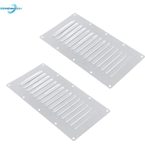 2X Boat Accessories Stainless Steel Rectangular Venting Panel Air Vent Louver Grille Ventilation Louvered Ventilator Grill Cover