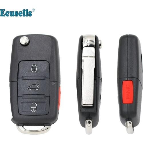 3+1/4 Buttons Remote Key Shell case for VW Volkswagen Bettle Polo Jetta Touareg Passat Golf with uncut HU66 with battery holder