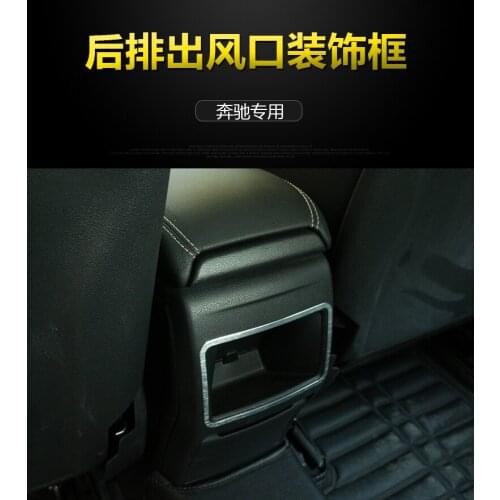 Car Accessories ABS Carbon Fiber Interior Armrest Box Rear Air Condition Vent Cover Trim 2pcs for Mercedes-Benz CLA 2020