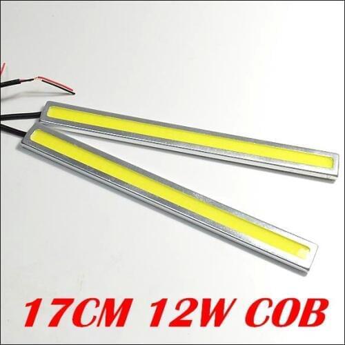 FreeShipping High Power New 12V Daylight 12W COB Car DRL COB 100% Waterproof Bumper Decorative Sticker Daytime Running Light Led