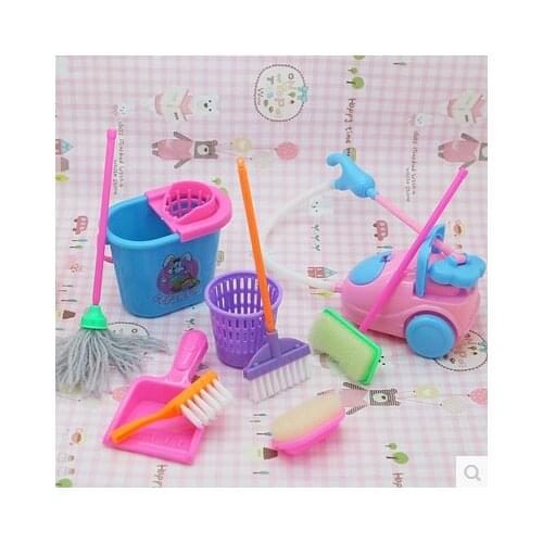 FREE SHIPPING , dolls High-grade Cleaning Kit for Girl Barbie Dolls , Household cleaning tools for barbie dolls (1 Set=9 pcs)